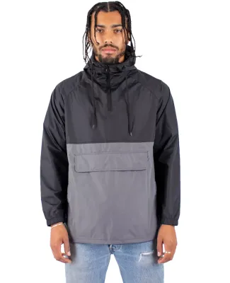 Shaka Wear SHAWJ Men's Windbreaker Jacket in Black/ grey