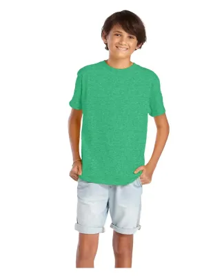 Delta Apparel 65900 Youth Short Sleeve 5.5 oz. Tee in Kelly heather