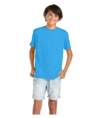 Delta Apparel 65900 Youth Short Sleeve 5.5 oz. Tee in Turquoise heather