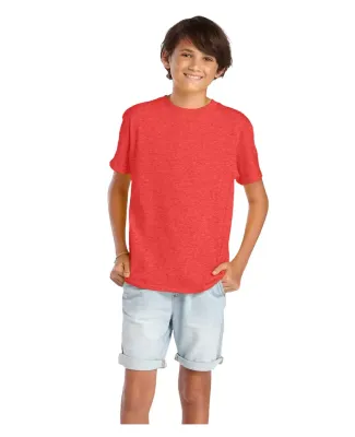 Delta Apparel 65900 Youth Short Sleeve 5.5 oz. Tee in Red heather