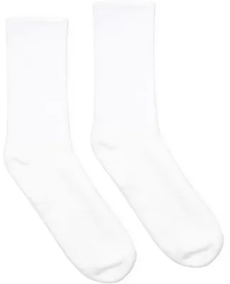 Socco Socks SC200 USA-Made Solid Crew Socks in White