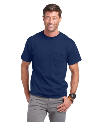 Delta Apparel 65732 Adult Short Sleeve 6.0 oz. Poc in True navy b01