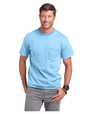 Delta Apparel 65732 Adult Short Sleeve 6.0 oz. Poc in Sky blue bf4