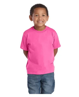 65300 Delta Apparel Juvenile Short Sleeve 5.5 oz.  in Safety pink