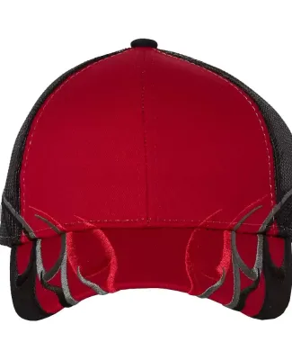 Outdoor Cap WAV605M Flame Mesh-Back Cap in Red/ black