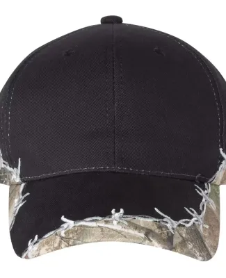 Outdoor Cap BRB605 Camo with Barbed Wire Cap in Black/ realtree edge