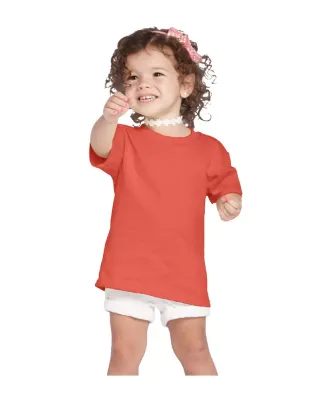 65200 Delta Apparel Toddler Short Sleeve 5.5 oz. T in Deep coral