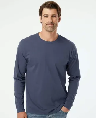 Soft Shirts 420 Organic Long Sleeve T-Shirt in Navy