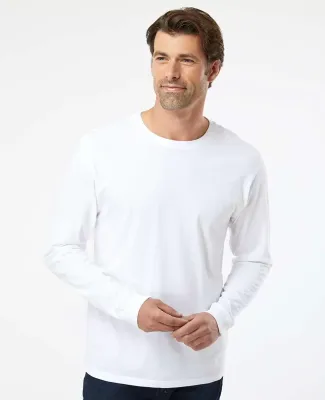 Soft Shirts 420 Organic Long Sleeve T-Shirt in White