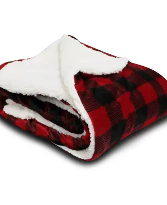 Alpine Fleece 8712 Micro Mink Sherpa Blanket in Red buffalo