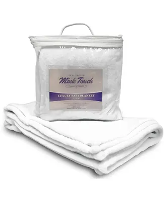 Alpine Fleece 8722 Mink Touch Luxury Baby Blanket in Pure white