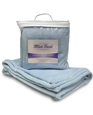 Alpine Fleece 8722 Mink Touch Luxury Baby Blanket in Baby blue