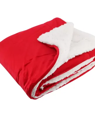 Alpine Fleece 8726 Oversized Mink Sherpa Blanket in Red