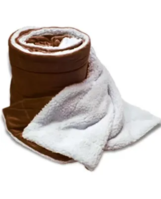 Alpine Fleece 8726 Oversized Mink Sherpa Blanket in Chocolate