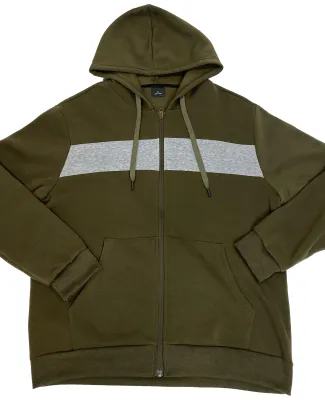 Stilo Apparel 211119HJAG Matching Zip Hoodie Wholes in Army Green Front