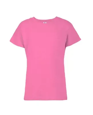 Delta Apparel 1300 Girls Semi-Sheer Cap Sleeve 3.3 in Hot pink