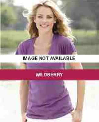 J. America - Ladies' Vanity V-Neck Slub T-Shirt -  Wildberry