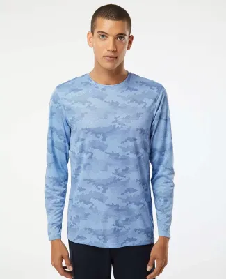 Paragon 217 Pompano Performance Camo Long Sleeve T in Blue mist