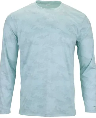 Paragon 217 Pompano Performance Camo Long Sleeve T in Aqua blue