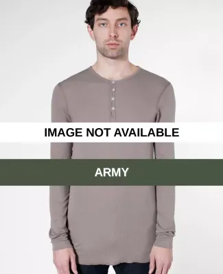 T457 American Apparel Unisex Baby Thermal Henley Army