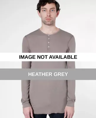 T457 American Apparel Unisex Baby Thermal Henley Heather Grey