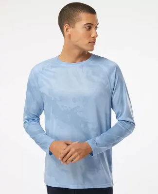 Paragon 228 Cabo Camo Performance Long Sleeve T-Sh in Blue mist