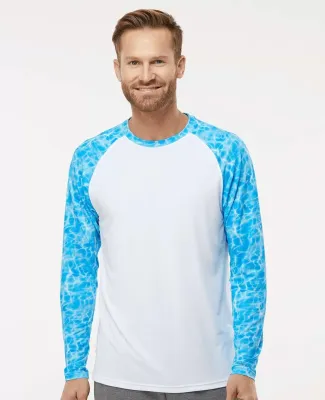 Paragon 231 Panama Colorblocked Long Sleeve T-Shir in Blue water