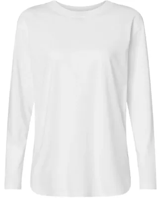 LA T 3508 Ladies' Relaxed  Long Sleeve T-Shirt in White