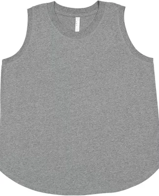 LA T 3892 Ladies' Curvy Relaxed Tank in Graphite heather