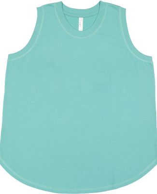 LA T 3892 Ladies' Curvy Relaxed Tank in Saltwater