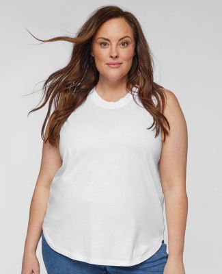 LA T 3892 Ladies' Curvy Relaxed Tank in White