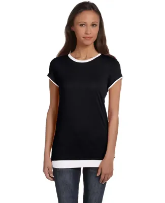 Bella + Canvas 8102 Ladies' Sheer Jersey Short-Sle in Black/ white