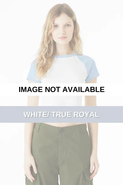 Bella + Canvas 1201 Cropped Ladies Micro Ribbed Ra White/ True Royal
