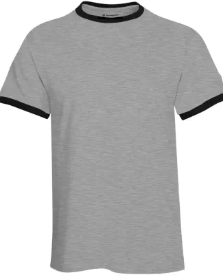 Champion Clothing T136 Ringer T-Shirt in Oxford grey/ black
