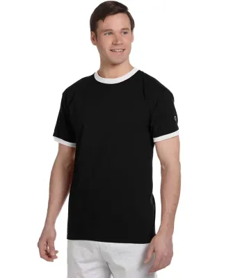 Champion Clothing T136 Ringer T-Shirt in Black/ white