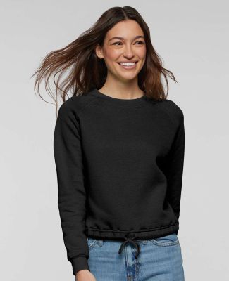 LA T 3528 Ladies' Boxy Fleece Sweatshirt in Black