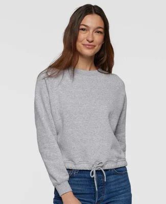 LA T 3528 Ladies' Boxy Fleece Sweatshirt in Heather