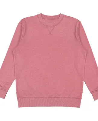 LA T 6935 Adult Vintage Wash Fleece Sweatshirt in Washed rouge