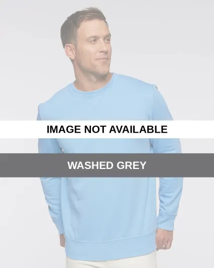 LA T 6935 Adult Vintage Wash Fleece Sweatshirt Washed Grey