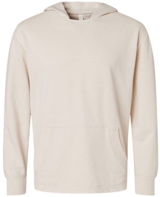 LA T 6936 Adult Vintage Wash Fleece Hooded Sweatsh in Washed natural