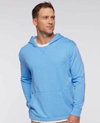 LA T 6936 Adult Vintage Wash Fleece Hooded Sweatsh in Washed tradewind