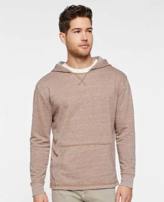 LA T 6936 Adult Vintage Wash Fleece Hooded Sweatsh in Weathered coyote brown