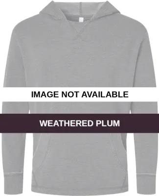 LA T 6936 Adult Vintage Wash Fleece Hooded Sweatsh Weathered Plum