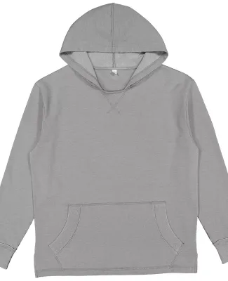 LA T 6936 Adult Vintage Wash Fleece Hooded Sweatsh in Washed gray