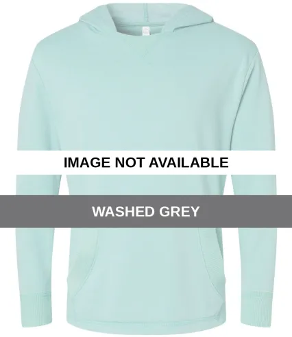 LA T 6936 Adult Vintage Wash Fleece Hooded Sweatsh Washed Grey