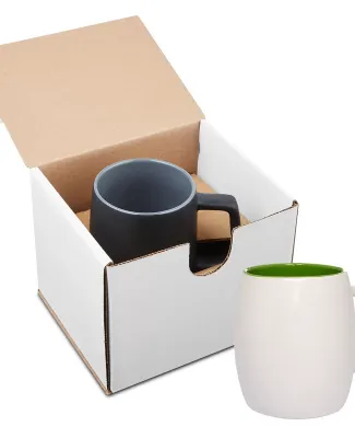 Promo Goods  GCM112 14oz Morning Show Barrel Mug I in Wht/ lime green