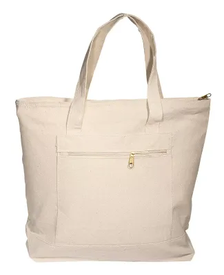 Promo Goods  LT-3083 Zippered Cotton Boat Tote in Natural