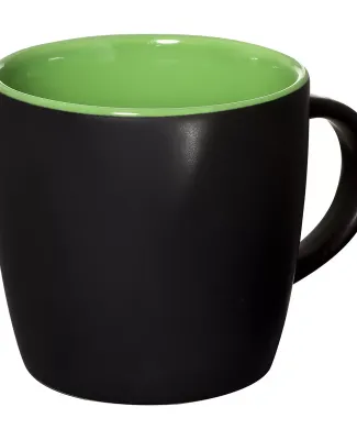 Promo Goods  CM103 12oz Riviera Ceramic Mug in Black/ lime grn