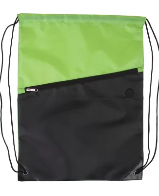 Promo Goods  BG209 Two-Tone Poly Drawstring Backpa in Lime green