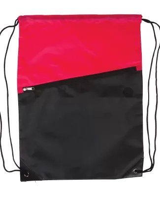 Promo Goods  BG209 Two-Tone Poly Drawstring Backpa in Red